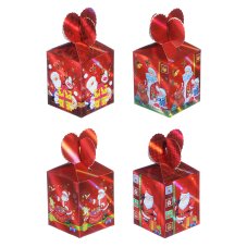 Коробка подарочная бумажная, 8,5х8,5х18 см, 4 дизайна, арт 4